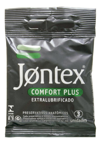 Camisinha Jontex Comfort Plus Com 3 Preservativos