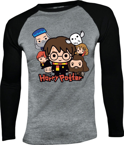 Camiseta Harry Potter Modelo 2 Manga Larga Camibuso Raglan C