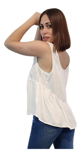 Imagen 6 de 10 de Blusa Magnolia S/manga Voile Y Broderie