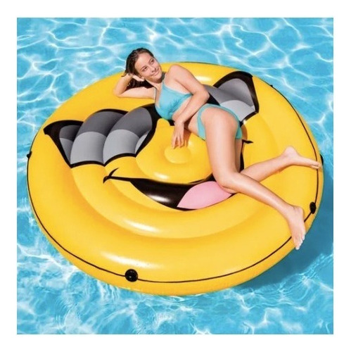 Colchon Inflable Emoji Cara Sonriente Alberca Intex 57254 Amarillo
