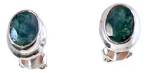 Comprar Aros Ovalados Plata 925 Esmeralda