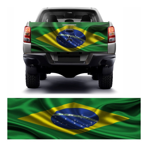 Adesivo Tampa Traseira Bandeira Do Brasil Carro Camioneta