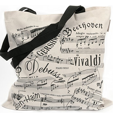 Original Music Tote Bag, De Peso Medio, De Lona De Algodón, 