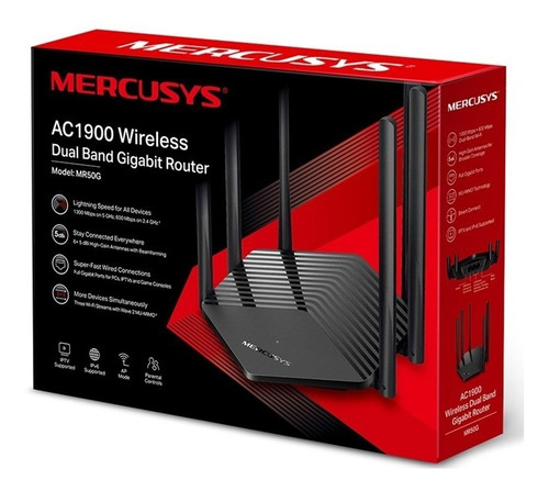 Router Wifi Mr50g Ac1900 Gigabit Fibra Optica 6 Antenas 