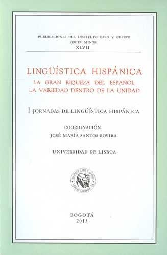 Libro Linguística Hispánica. La Gran Riqueza Del Español. J