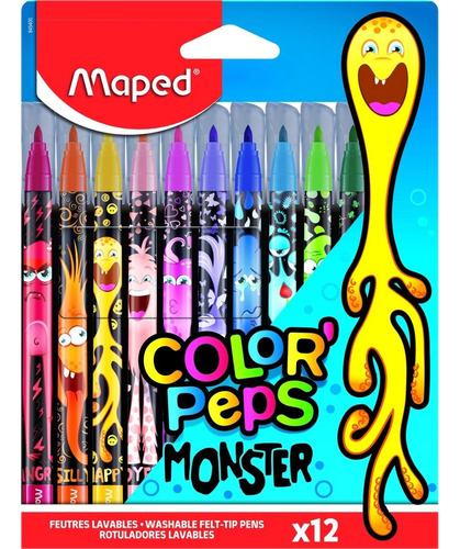 Marcadores Maped Color Peps Monster  X12