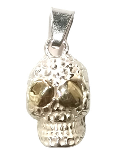 Dije Calavera De Plata 925 Y Oro 18k 