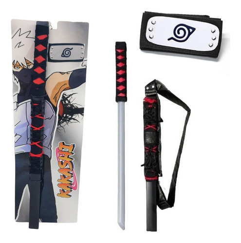 Set Katana Con Funda Y Vincha Kakashi Naruto Anime Tts