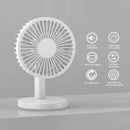 Ventilador Portatil Recargable Usb Para Escritorio Mesa 4w