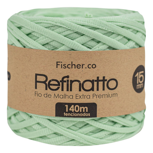 Fio De Malha Refinatto 15mm Kit 5 Un Extra Premium Fischer Cor Verde Hortelã