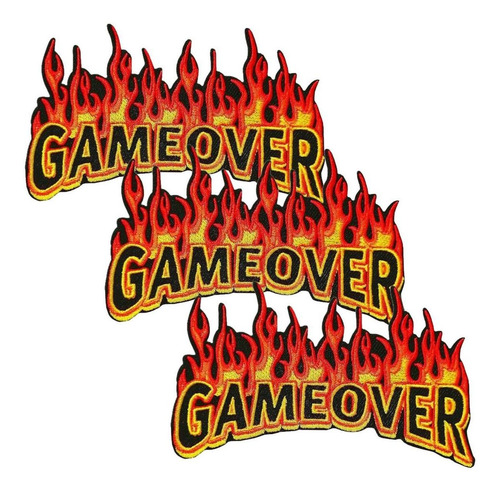 Insignia De Parches Gameover, Mxtis-003, 3 Parches, Gameover