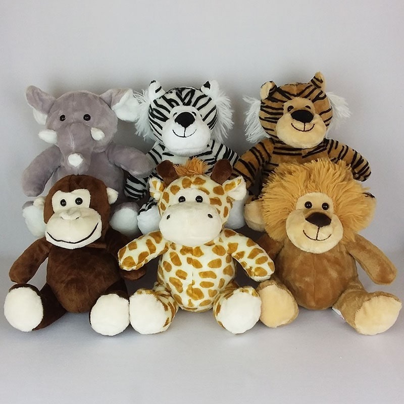Nomes Para Bichinhos De Pelúcia Masculino 6 Bichinhos De Pelúcia Safari - 23cm Sentados | Mercado Livre
