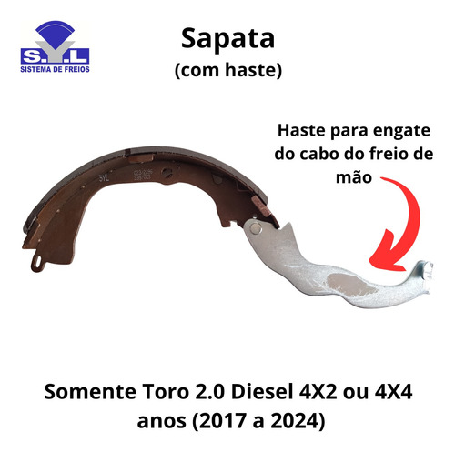Tambores E Sapatas Com Hastes Toro 2.0 Diesel 4x2 E 4x4
