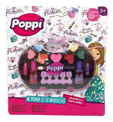 Set Portable Maquillaje Infantil Espejo Esmalte Uñas Rubor