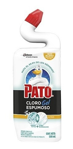 Imagen 1 de 4 de Pato Cloro Gel Espumoso Citrus 500ml
