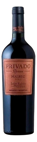 Vino Privado Jorge Rubio Reserva Malbec 750ml Jorge Rubio Privado - Tinto - Malbec - Botella - Unidad - 1 - 750 mL