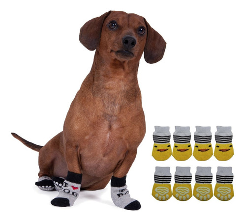 Medias Antideslizantes Amarillo Para Perros/gatos