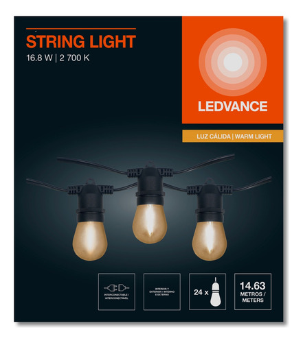Guirnalda Focos Led 901 Estilo Vintage 2,200 K Ledvance 120v