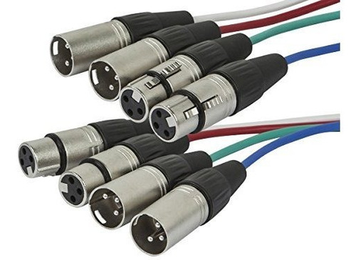 Cable Monoprice Snake De 4 Canales, Conector Xlr Macho A Xlr