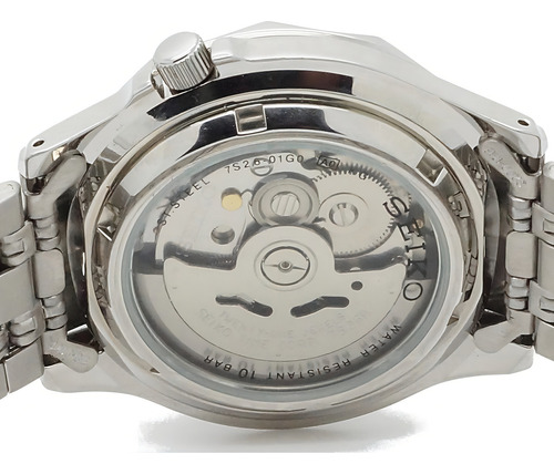 Relógio automático de aço inoxidável Seiko 5 com mostrador Az