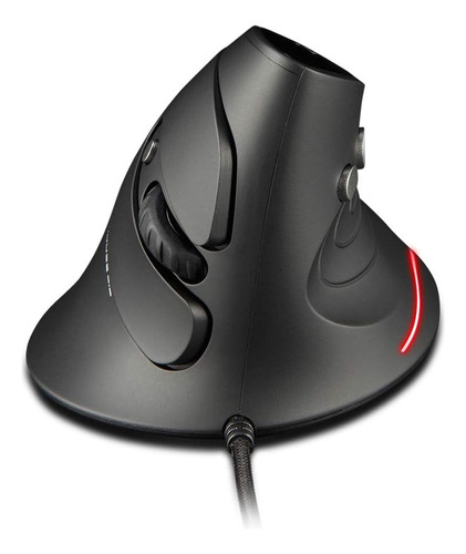 Mouse Vertical Con Cable Zelotes, Mouse Óptico Usb Led Ergon