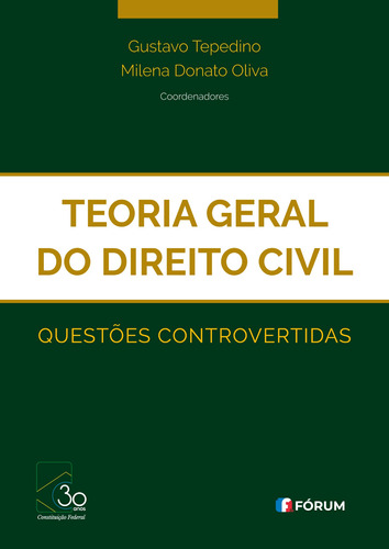 Teoria geral do direito civil - questões controvertidas, de Tepedino, Gustavo. Editora Fórum Ltda, capa mole em português, 2019