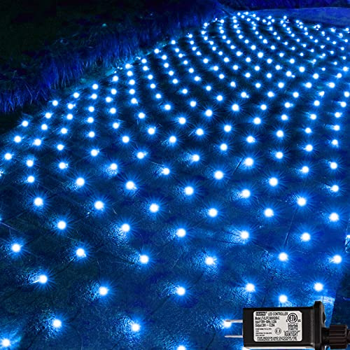 300 Luces De Red Azules Led, 14.8 Pies X 5 Pies, 8 Modo...