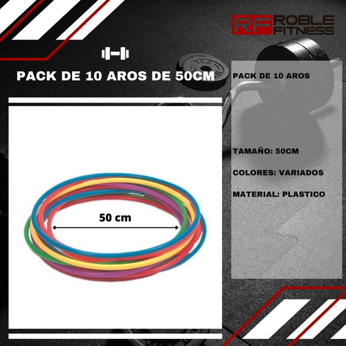 Aros Hula Hula 50cm Entrenamiento Educacion Fisica Pack 10
