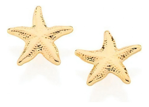 Brinco Rommanel Banhado A Ouro 18k Pequena Estrela Do Mar