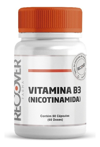 Vitamina B3 (nicotinamida) 500mg - 60 Cápsulas Sabor Natural