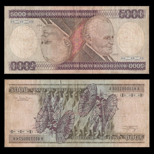 Billete Brasil 5.000 Cruzeiros 1981 C. Branco P#202a Bueno