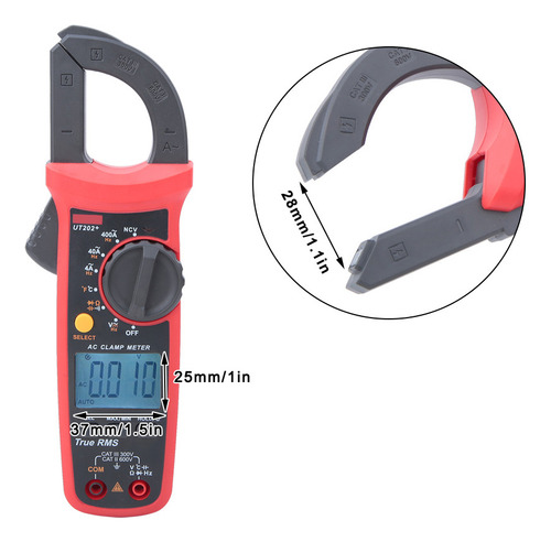 Pinza Amperimétrica Lcd Uni T Ut202+ Portátil Y Automática