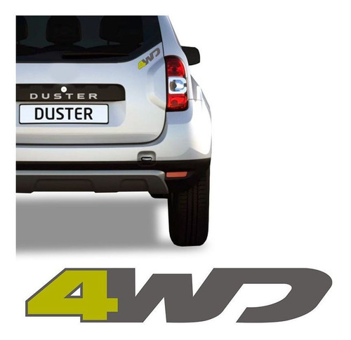 Adesivo 4wd Duster Renault 2018 2019 2020 Emblema Traseiro