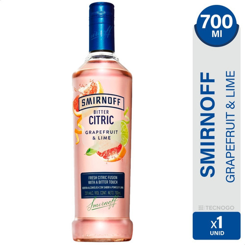 Vodka Smirnoff Saborizado Bitter Citric Grapefruit & Lima