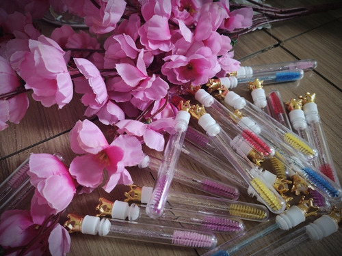Lembrancinha Escovinha Extensão De Cílios 50 Unidades (5ml) Rosa