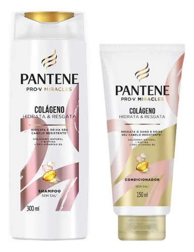 Kit Pantene Colageno Shampoo 300ml + Condicionador 150ml