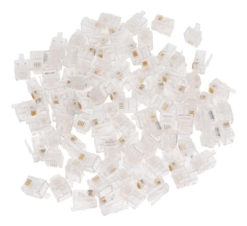 100 Unids Rj11 Rj-11 6p4c Enchufe Modular Cable Conector De