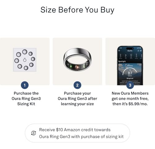 Oura Ring Gen3 Sizing Kit: Compra Confiable Y Acierta En El