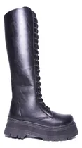 Comprar Borcegos Mujer Caña Alta Con Cordones Plataforma Altos Botas