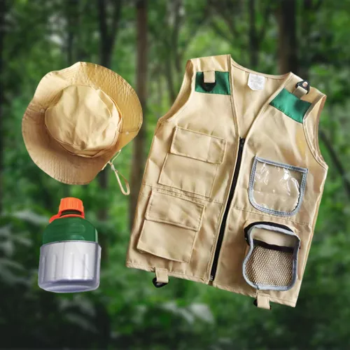 Disfraz de chaleco y sombrero de explorador para niños, chaleco cargo de  safari para actividades al aire libre para niños, regalos para niños