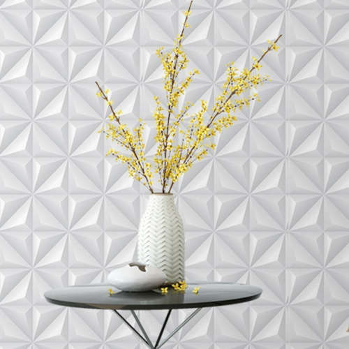 photo Papel De Parede Gesso 3D Mercado Livre papel de parede adesivo 3d efeito gesso triangular 5 rolos