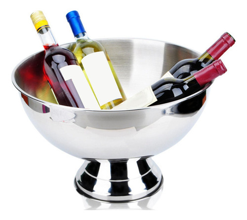 ) Cubo De Hielo, Barril De Vino De Todo Acero35cmx22.5cm