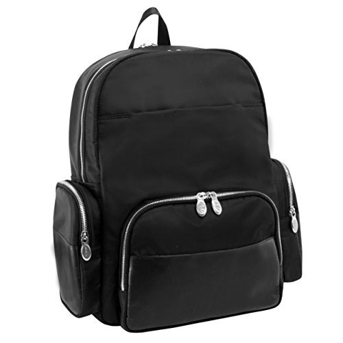 Dual Compartment Laptop Backpack Nylon 17 In Black