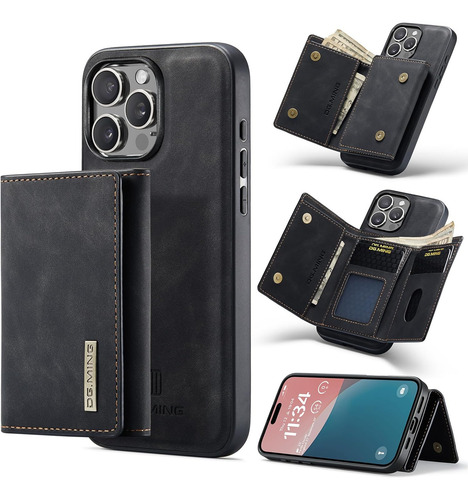 Capa De Celular Tipo Carteira Removível 2 Em 1 Para iPhone 1