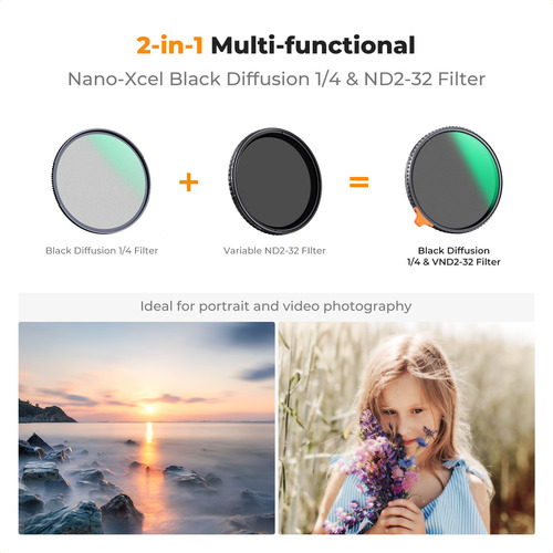 Filtro Nano X Nd 2-32 + Black Diffusion 1/4 67mm K&fconcept