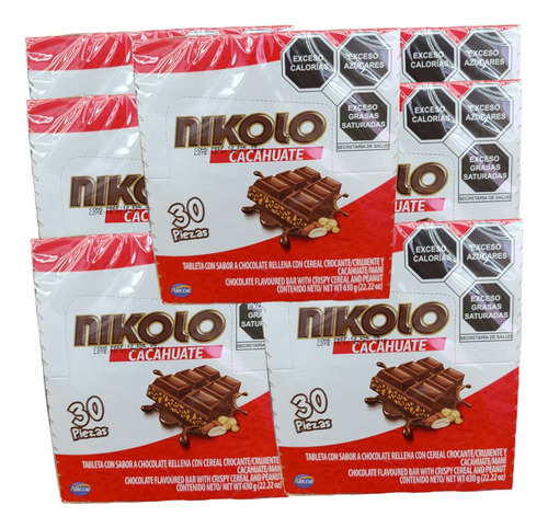 Chocolate Con Cereal Y Cacahuate Mani 360 Pz Nikolo