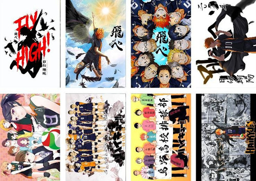 Paquete 8 Afiches Poster Anime De Haikyu!! 28x42cm