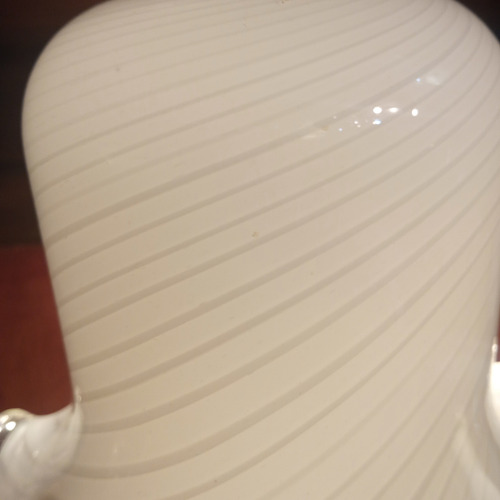Par Tulipas Cristal De Murano X2 Pantallas Velador Lamparas Blanco Murano Blanco Espiralado (Usado)
