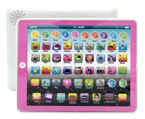 Kid Tablet Toddler Learning Pad Interactive Toy With Lights.
