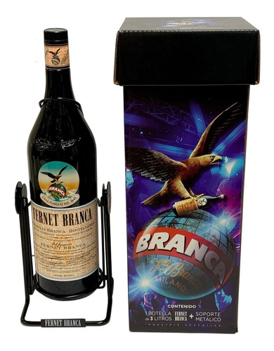 Fernet Branca 3 Litros C/ Soporte Metálico